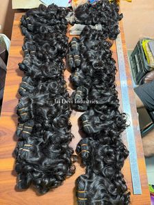 Funmi ผมลอนคลื่นลึกผมอินเดียผมหยิกสั้นผมมนุษย์15A ยังไม่ได้แปรรูป - Product Image 3