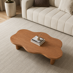 Freeform Wooden Coffee <b>Table</b> with Curved Organic Shape Low Center <b>Table</b> for Modern <b>Sofa</b> Lounge Furniture Supply - Product Image 2