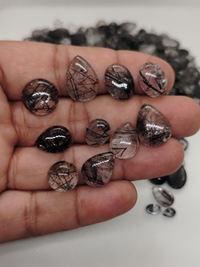 Natural Black Rutile Loose Cabochon Healing Crystal Quartz With Different Shapes Loose Gemstone Chakra Spiritual Reiki Raw - Product Image 3