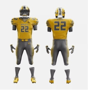 Machine Sewn V-Neck American Football Jerseys Shirts & <b>Knee</b> Length Shorts Sets High Quality 2 Piece Sports Suits - Product Image 1