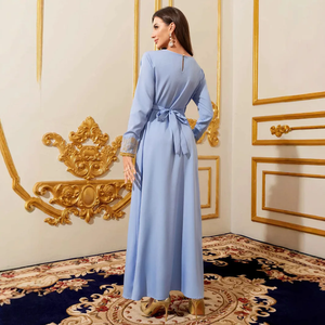 Muslim Maxi Dresses for Women Abaya Jalabiya Lace <b>Kaftan</b> Ramadan Morocco Dubai Sashes Abayas Party Vestidos Saudi Arab Long Robe - Product Image 4