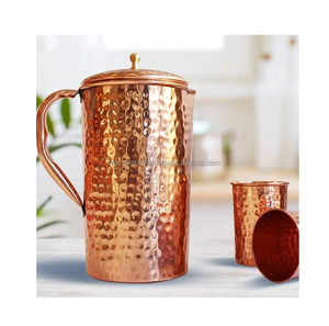 Authentic pure copper jug with balanced handle and broad mouth for convenient pouring and cleaning - Product Image 2