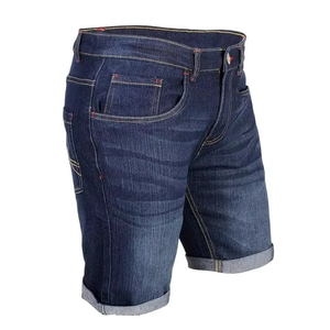 Pantalones Cortos de Mezclilla para Hombre, de Alta Calidad, Lavado Oscuro, Pierna Recta, Cintura Media, Estilo Casual de Verano, con Dobladillo y Bolsillos - Product Image 2