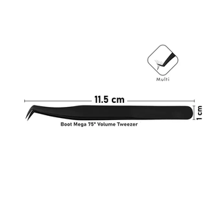 Pince à épiler en acier inoxydable à pointe incurvée - Outil de beauté durable et antistatique pour le coiffage des cils - Product Image 4