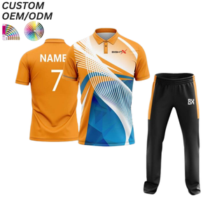 เสื้อคริกเก็ตโพลีเอสเตอร์ 100% ระบายอากาศได้ดี พร้อมโลโก้ตามสั่ง แห้งเร็ว ชุดกีฬาทีม รับผลิตแบบ OEM ODM สำหรับขายส่ง - Product Image 5