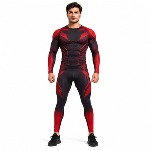 Ensemble de compression pour homme, vêtements de sport légers, tenue en deux pièces, matière respirante et extensible, design confortable, parfait - Product Image 4