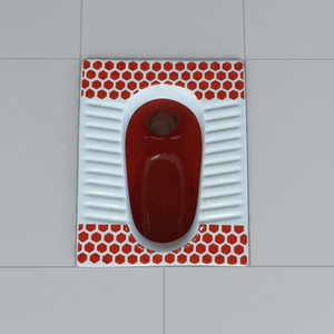 Modern Asian Red Double Color <b>Ceramic</b> Squatting <b>Pan</b> WC Toilet Orissa Art Design Sanitary Ware Factory Export Quality - Product Image 5