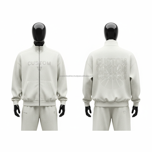 Conjunto de Chándal Personalizado con Sudadera con Cremallera Completa y Pantalones Jogger, Unisex, Informal, para Otoño, 100% Algodón, Transpirable, Corte Regular, con Estampado de Letras - Product Image 5