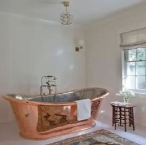 Bañera Ovalada Independiente de Cobre con Acabado Rústico, Bañera de Metal para Baño o Spa - Product Image 6