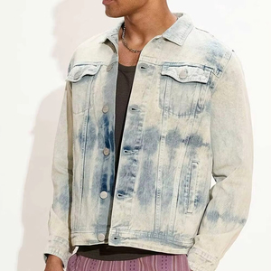 Chaqueta vaquera desgastada para hombre, estilo vintage, con botones al frente, informal, de algodón, para hombre - Product Image 2