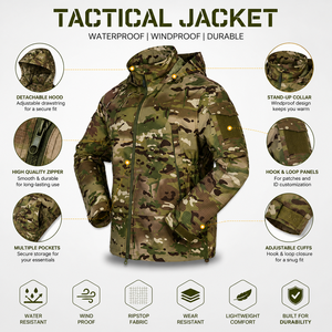<b>Camo</b> Men <b>Jackets</b> Coats Winter <b>Jacket</b> Manufacturer Spring Autumn Hunting Camouflage Custom Logo Tactical <b>Jacket</b> <b>Waterproof</b> - Product Image 2