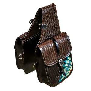 Bolsa de Cuero para Sillín de Caballo Estilo Western, Bolsa para Motocicleta, Hecha a Mano, Tallada a Mano, 100% Cuero de Búfalo, Color y Logotipo Personalizables SS - Product Image 1