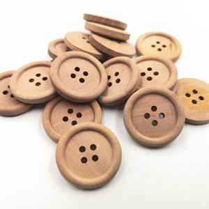 Boutons en bois naturel écologiques, taille personnalisable, 2/4 trous, pour chemises, accessoires vestimentaires - Product Image 3