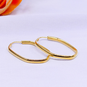 925 Silver Geometric Gold Plated Hoop Earrings Minimalist Everyday Wear Unisex Jewelry - Product Image 5