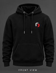 Sweat-shirt à capuche noir pour homme, coupe classique, logo sur le devant, poche, coton molletonné 320g, tricoté, vêtement d'hiver décontracté - Product Image 3