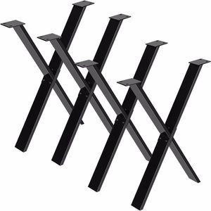 28"Hx24"W Heavy Duty Modern X-Shape Alloy Steel <b>Coffee</b> <b>Table</b> Desk <b>Legs</b> Anti-Slip Feet Pads Detachable Bench <b>Legs</b> Furniture <b>Legs</b> - Product Image 1