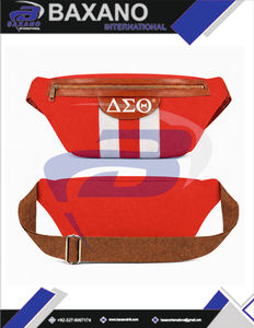 Riñonera Delta Sigma Theta Sorority con Patrón de Letras DST, Cierre de Cremallera, Impermeable, Unisex, Bolsa de Cintura Cruzada - Product Image 4