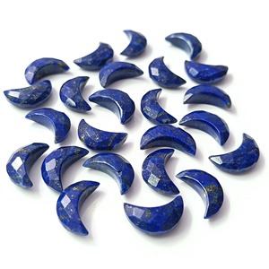 Pierre précieuse naturelle Lapis Lazuli en forme de croissant de lune, 17 mm, facettée, briolette, pierre en vrac, prix de gros, en vrac, pour la fabrication de bijoux - Product Image 2