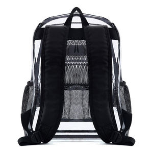 Clear Drawstring Backpack Mesh Pockets Geometric Pattern Metallic Material Multi-Function School Use Unisex Shoulder Strap <b>Solar</b> - Product Image 2