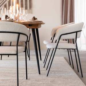 เก้าอี้ทรงกลมวานดานา เวอร์เท็กซ์ เซโนวาผ้าบูเคลสีขาว (ชุด 2 ตัว) - Product Image 4