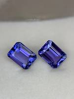 Tanzanite naturelle de qualité AAA, taille émeraude 6x8mm 3.83CT, pureté loupe, paire assortie, pierre précieuse facettée en vrac pour la fabrication de bijoux