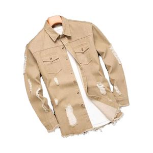 เสื้อเชิ้ตยีนส์ผู้ชายแขนยาวสีน้ำเงินทรงปกติ ผ้าฝ้ายเดนิมขายดี ระบายอากาศได้ดี - Product Image 4