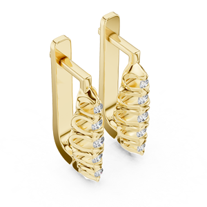 18K Yellow Gold Rhodium Plated Huggie <b>Earrings</b> Lab Grown Diamond Round Cut <b>Hoop</b> <b>Earrings</b> DEF VVS Wedding Fine Jewelry for Women - Product Image 2