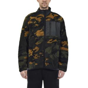 Veste en polaire Sherpa à poils longs, entièrement zippée, camouflage personnalisé, avec poche poitrine contrastante et empiècement, pour la vente en gros de vêtements aux États-Unis - Product Image 1