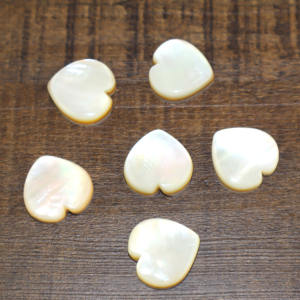 White Mother Of Pearl Gemstone <b>Heart</b> <b>Shape</b> Cabochon Loose Stone Free Size Jewellery Making Supply Wholesale Bulk Manufacturer - Product Image 1