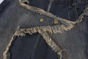 Pantalon en jean vintage délavé pour homme, style crayon, effet moustaches, tendance - Product Image 5