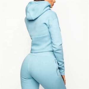 Conjunto Deportivo Personalizado para Mujer, 2 Piezas, Pantalones Jogger, Top Corto, Sudadera con Capucha, Traje Deportivo de Lujo para Mujer, Algodón - Product Image 6