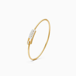 Diamant de laboratoire élégant, motif rectangulaire Kada 0,30 ct en or jaune, blanc et rose 9 carats - Product Image 2