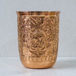 Tazas de cobre hechas a mano, duraderas, vasos de metal, vasos de cobre puro martillado para beber con beneficios ayurvédicos para la salud. - Product Image 6