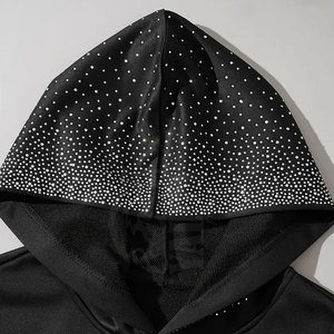 Vente directe d'usine, prix de gros, sweats à capuche pour hommes en strass pour l'hiver, avec logo personnalisé, haute qualité, 100% coton - Product Image 3