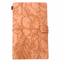 Cuaderno de Tapa Dura con Papel Floral Vintage A6, Cuaderno de Viaje Retro con Flores en Relieve, Bloc de Notas de Viaje con Bolsillo, Venta al por Mayor