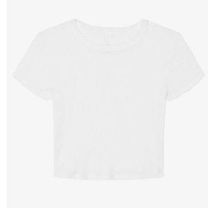 Camiseta Corta Blanca Lisa Personalizada para Mujer, Manga Larga, Corte Regular, Estilo Casual Urbano, 100% Algodón Felpa, Ecológica, Marca Privada - Product Image 3