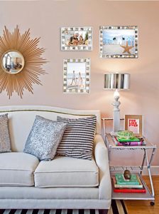 Cadre photo argenté marron 4x6 avec mosaïque nacre, cadre photo 4x6 en verre mosaïque - Product Image 3