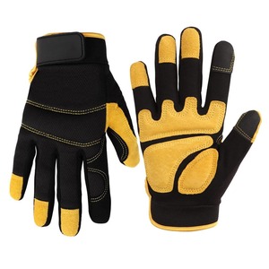 Guantes de Conducción de Cuero Unisex para Invierno CAPTAIN INDUSTRY, Color Sólido, Impermeables, con Dedos Completos y Mano Abierta - Product Image 1