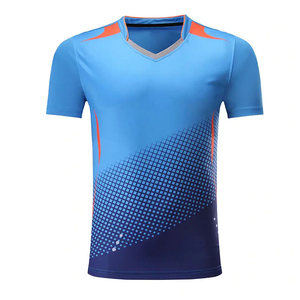 Camiseta de Tenis Personalizada de Manga Corta con Cuello en V, Logotipo de Patrocinador Personalizado de Alta Calidad, Uniforme Deportivo de Entrenamiento, Secado Rápido y Transpirable - Product Image 4