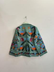 Chaqueta estilo bohemio indio de tela de algodón TNT Suzani para mujer, chaqueta transpirable - Product Image 6