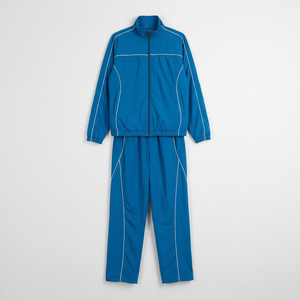 2026 Premium High Quality Nylon Windbreaker <b>Tracksuits</b> 2 Piece Set Custom Logo Piping Sports Solid Plain Sweat Suits for Men - Product Image 3