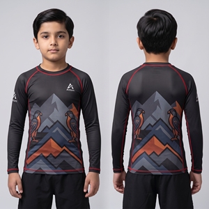 Vente en gros Rashguard minimaliste BJJ à manches longues noir haute élasticité pour Jiu Jitsu et grappling, haut de compression, direct usine - Product Image 1