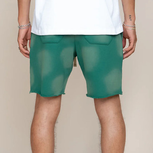 Shorts de sport pour hommes personnalisés de haute qualité, style vintage, effet vieilli, vêtements de sport élastiques, logo délavé au soleil, tricoté, respirant, délavé à l'acide - Product Image 4