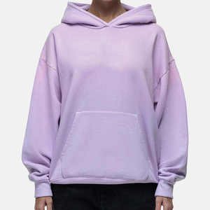 เสื้อฮู้ดผู้หญิงสีลาเวนเดอร์ สั่งทำขายส่งจากสหรัฐอเมริกา เสื้อคลุมมีฮู้ดลำลองสำหรับฤดูหนาว สไตล์สตรีทแฟชั่น ใส่ได้ทุกวัน จากโรงงานผู้ผลิต - Product Image 1