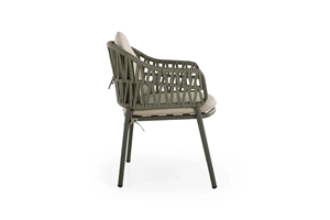 BOSCO Outdoor Dining Set Rope Woven Chairs with Teak Wood Top <b>Table</b> Patio Furniture - Product Image 3