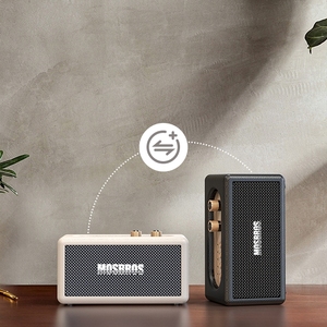 Rhyme 40ลำโพงบลูทูธย้อนยุคขนาดเล็ก, ลำโพงพกพา4000mAh วัสดุหนังแบตเตอรี่สองโหมด - Product Image 5