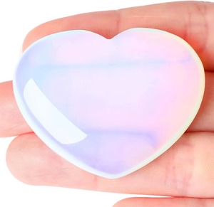 Presse-papiers en cristal en forme de cœur, pierre d'opale polie, thème amour décoratif, cadeau de la Saint-Valentin, décoration d'intérieur - Product Image 3