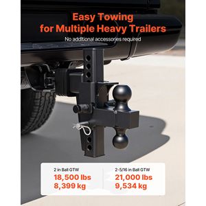 Soporte ajustable para enganche de remolque de 2.5 pulgadas, compatible con bolas de 2 5/16 pulgadas, 21000 lb GTW, 9 pulgadas de diámetro, enganche de receptor de 2 pulgadas - Product Image 2