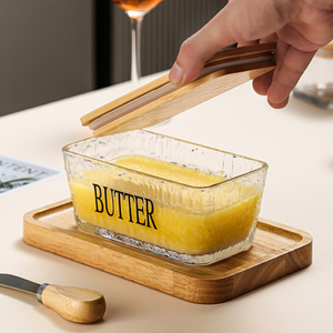 Modern Farmhouse Butter Dish With <b>Lid</b> For Soft Butter Preservation And <b>Decorative</b> Kitchen Counter Use - Product Image 1