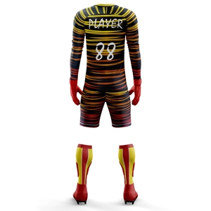 Ensemble d'uniformes de gardien de but de football personnalisés par sublimation, respirant, manches longues, avec short rembourré - Product Image 6